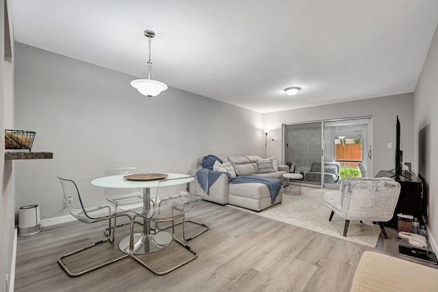 interior space with light hardwood / wood-style floors