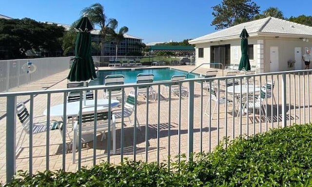 view of pool featuring a patio area