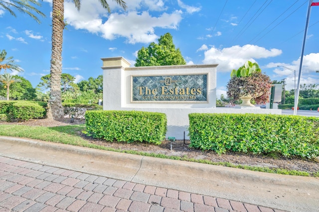 view of community sign