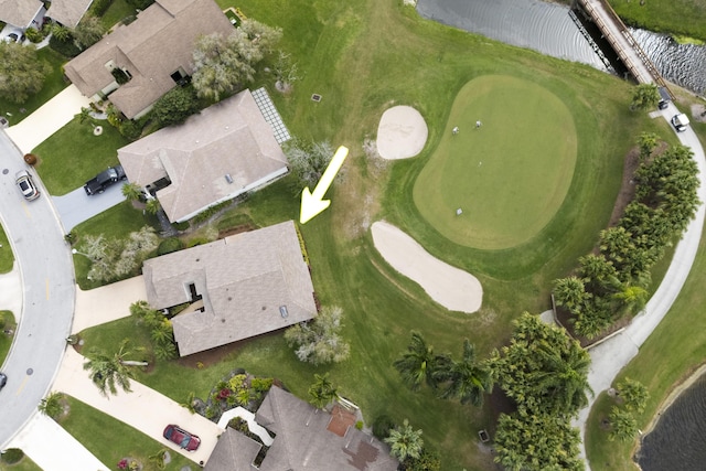 aerial view featuring golf course view