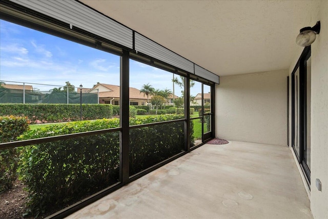 view of unfurnished sunroom