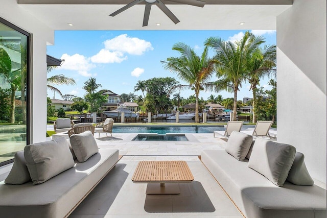 view of patio featuring an outdoor hangout area