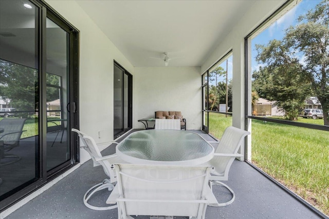 604 Lake Ave, Lehigh Acres, FL 33972 - sunroom with ceiling fan