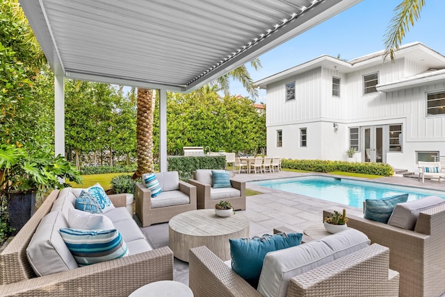 view of patio featuring an outdoor hangout area