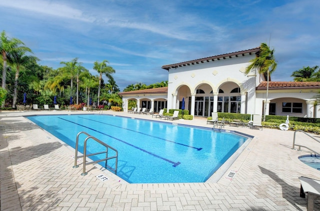 view of pool with a patio area