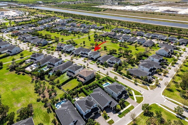 drone / aerial view with a residential view