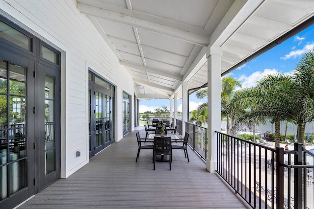 deck with french doors