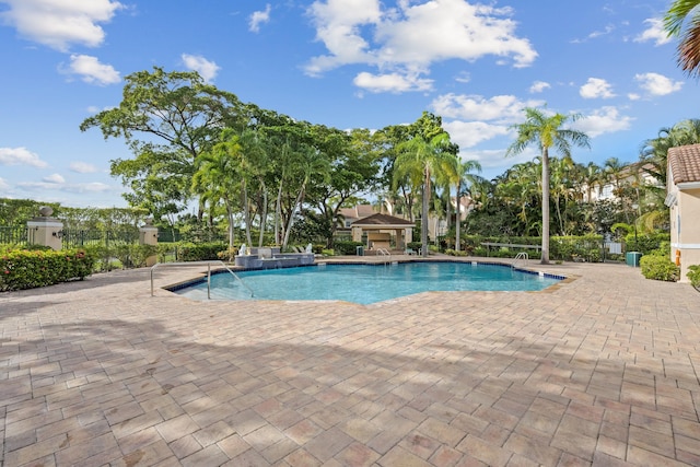 view of pool featuring a patio area