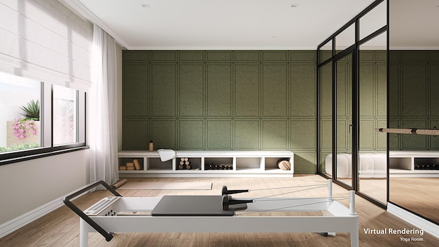 workout room featuring ornamental molding and wood-type flooring