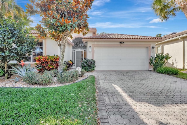 view of front of house with a garage