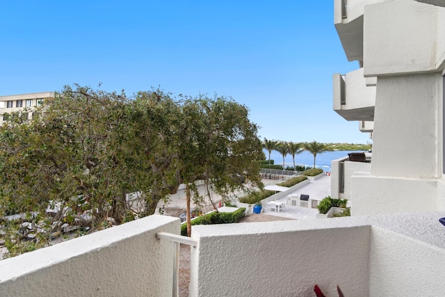 balcony with a water view