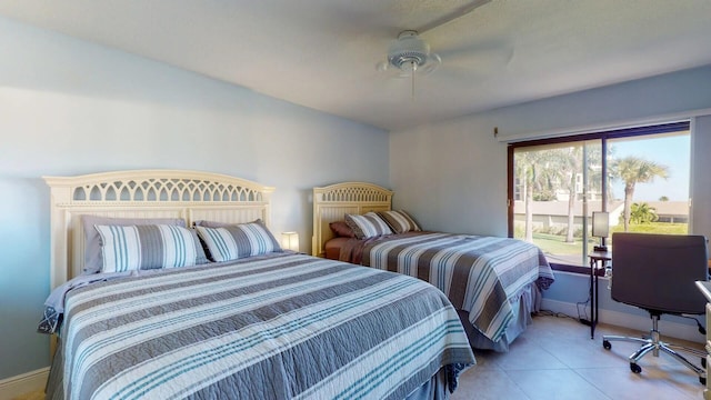 2400 S Ocean Dr Unit 2328, Fort Pierce, FL 34949 - bedroom featuring tile patterned flooring, baseboards, and ceiling fan