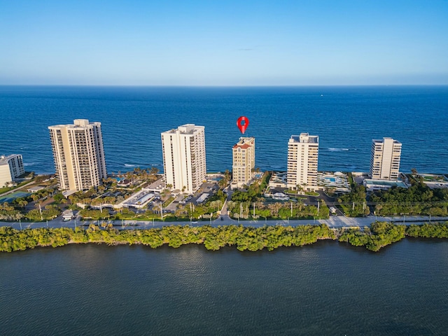 drone / aerial view of a large body of water