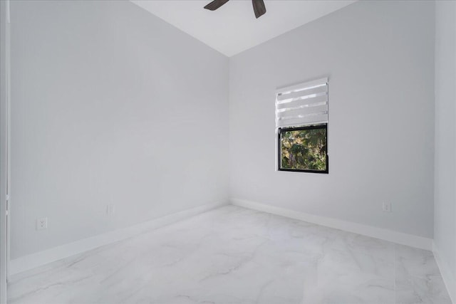 unfurnished room featuring ceiling fan