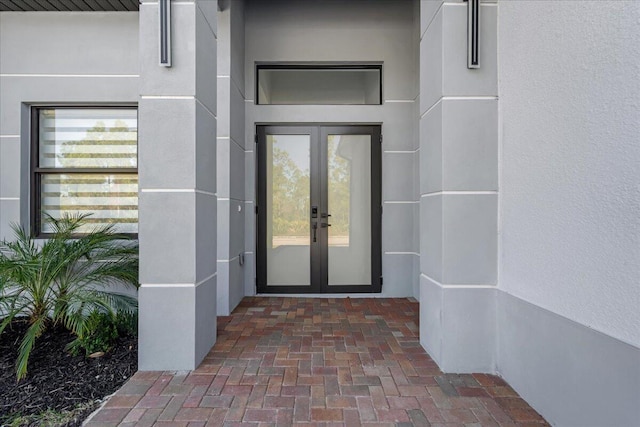 property entrance with french doors