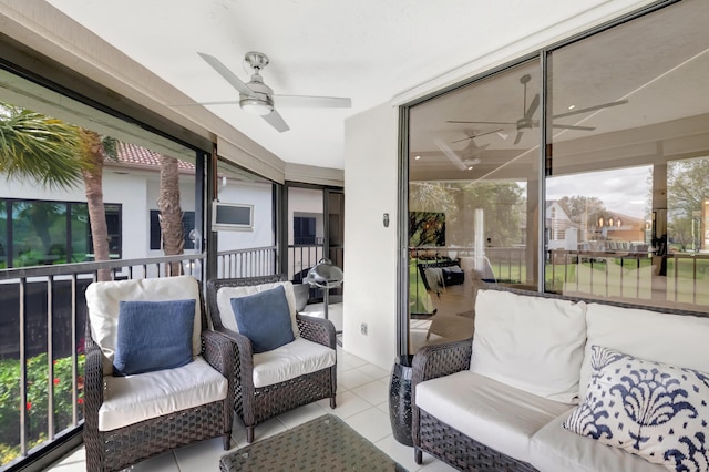 15334 Strathearn Dr Unit 12104, Delray Beach, FL 33446 - sunroom / solarium with a ceiling fan and an outdoor living space