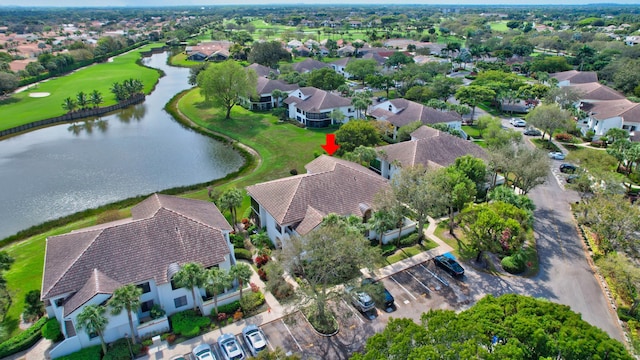 15334 Strathearn Dr Unit 12104, Delray Beach, FL 33446 - aerial view of property's location featuring a large body of water, nearby suburban area, and a local golf course