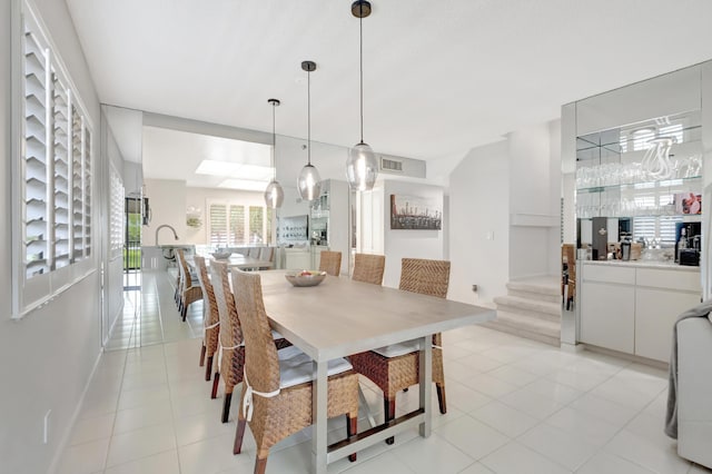 15334 Strathearn Dr Unit 12104, Delray Beach, FL 33446 - dining space with stairs and light tile patterned floors