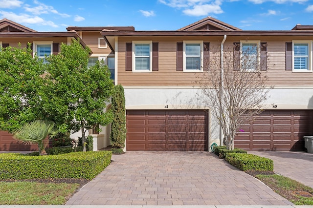 view of property with a garage