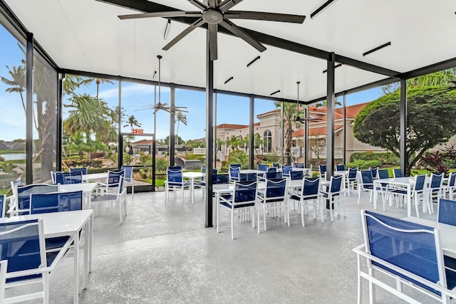 interior space featuring outdoor dining area