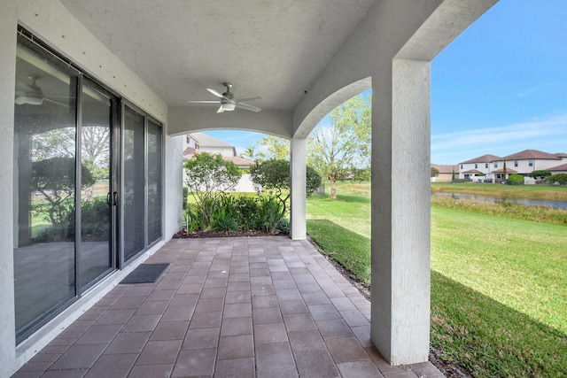 view of patio / terrace with ceiling fan