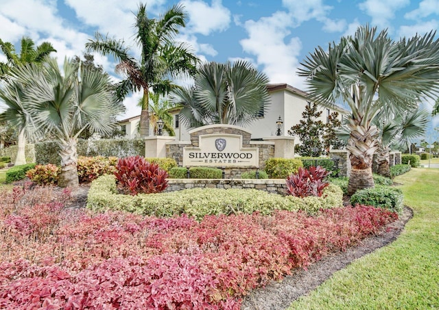 view of community sign