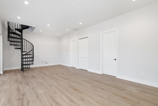 empty room featuring light wood-type flooring