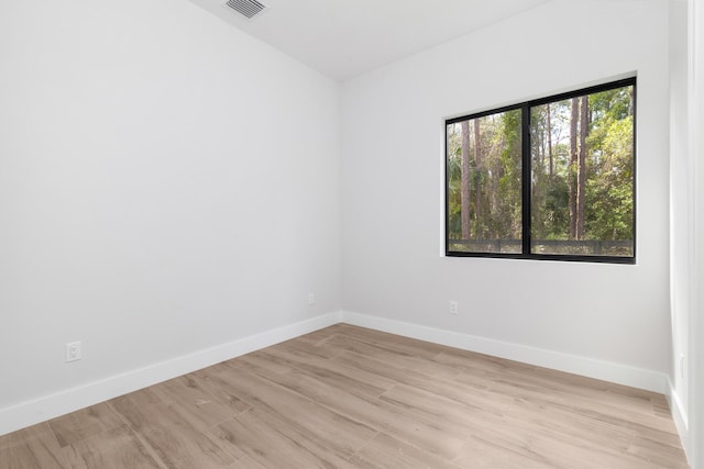 empty room featuring light wood-type flooring