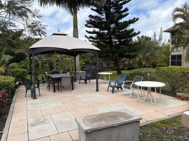 view of patio / terrace featuring a gazebo