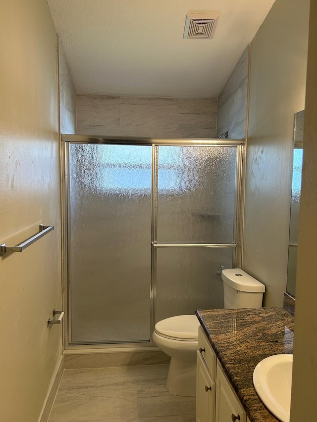 1732 SW Alegre St, Port Saint Lucie, FL 34953 - full bath with visible vents, toilet, a shower stall, and vanity