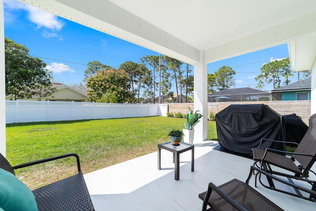 view of patio with area for grilling