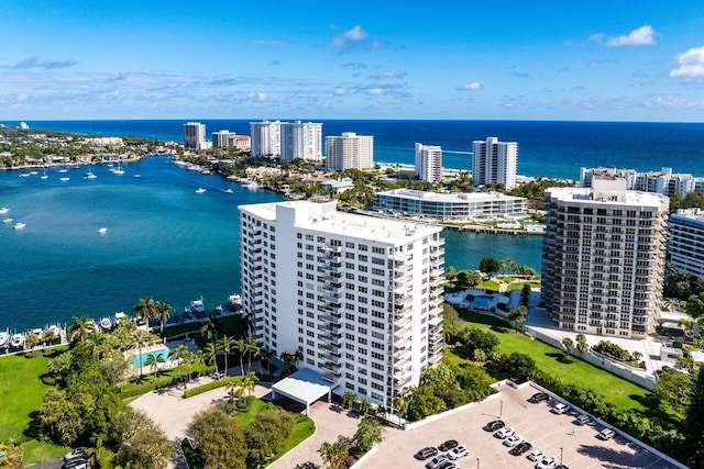 875 E Camino Real Unit 7E, Boca Raton, FL 33432 - birds eye view of property featuring a water view