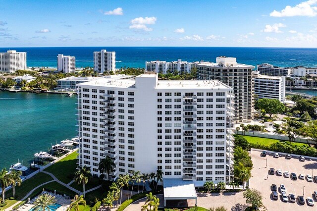 875 E Camino Real Unit 7E, Boca Raton, FL 33432 - birds eye view of property featuring a water view