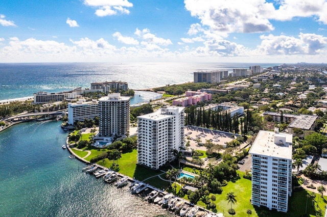 875 E Camino Real Unit 7E, Boca Raton, FL 33432 - drone / aerial view featuring a water view
