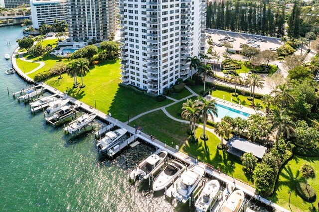 875 E Camino Real Unit 7E, Boca Raton, FL 33432 - bird's eye view with a water view