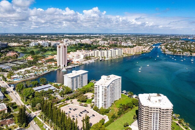 875 E Camino Real Unit 7E, Boca Raton, FL 33432 - drone / aerial view featuring a water view