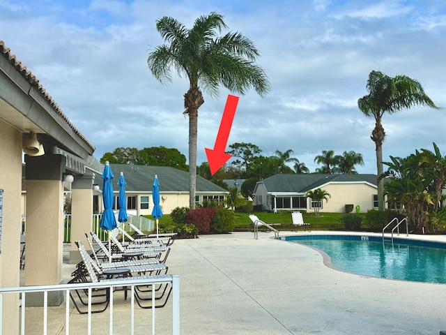 view of pool with a patio