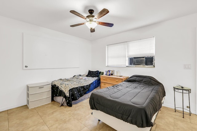 431 SW 1st Ave, Boynton Beach, FL 33435 - bedroom featuring ceiling fan, light tile patterned flooring, and cooling unit