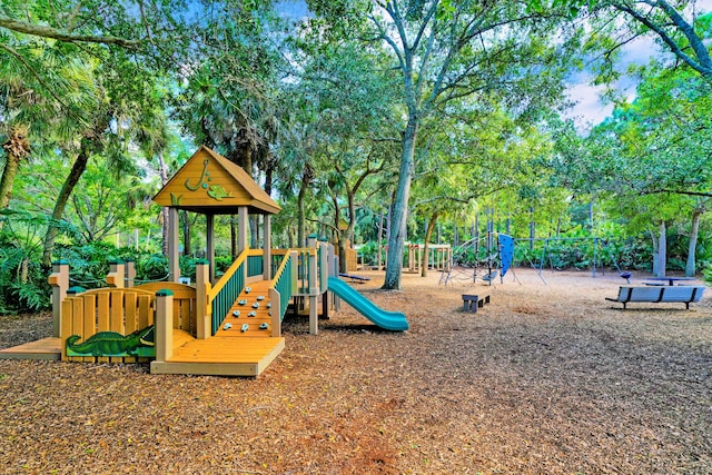 view of community jungle gym