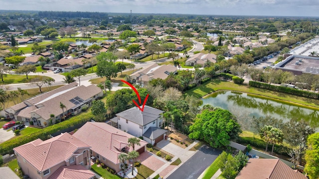 9602 Fox Trot Ln, Boca Raton, FL 33496 - bird's eye view featuring a water view