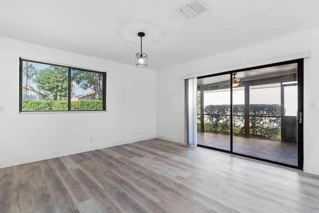 empty room featuring light hardwood / wood-style floors