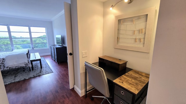 3100 N Palm Aire Dr Unit 604, Pompano Beach, FL 33069 - home office featuring dark wood-type flooring and ornamental molding