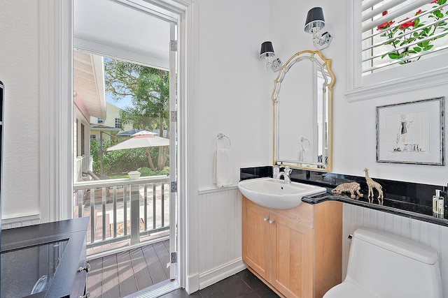 half bath with toilet and vanity