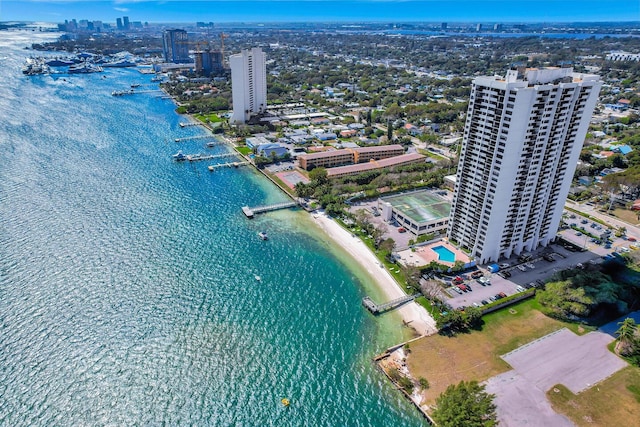 5600 N Flagler Dr Unit 1605, West Palm Beach, FL 33407 - bird's eye view featuring a water view and a city view