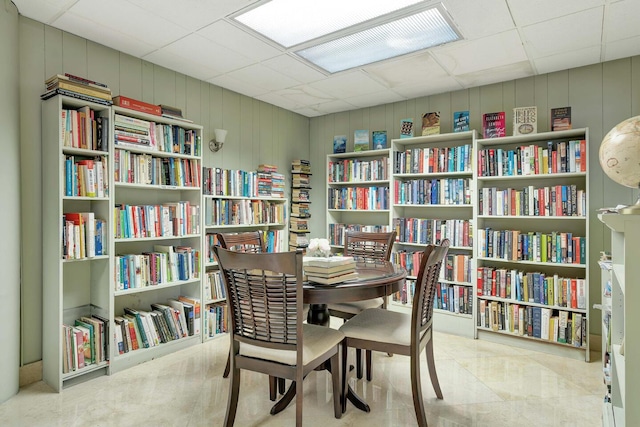 5600 N Flagler Dr Unit 1605, West Palm Beach, FL 33407 - tiled dining room featuring visible vents and a drop ceiling