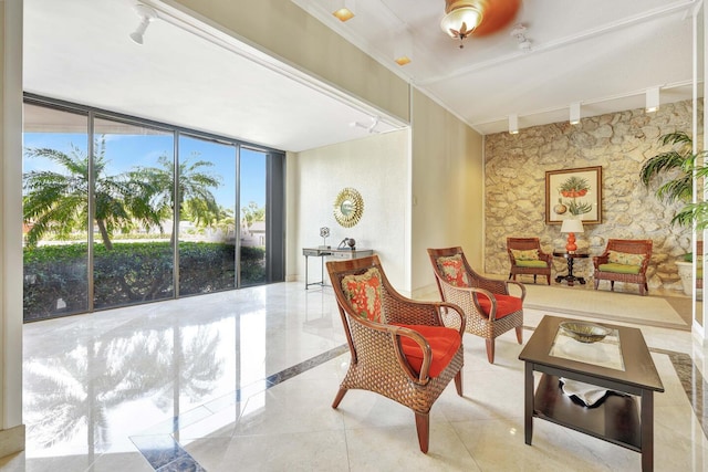 5600 N Flagler Dr Unit 1605, West Palm Beach, FL 33407 - interior space featuring floor to ceiling windows