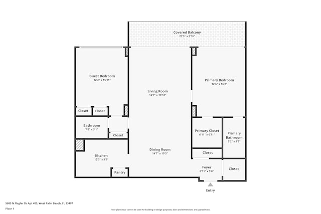 5600 N Flagler Dr Unit 1605, West Palm Beach, FL 33407 - plan
