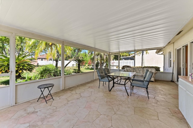 view of sunroom / solarium