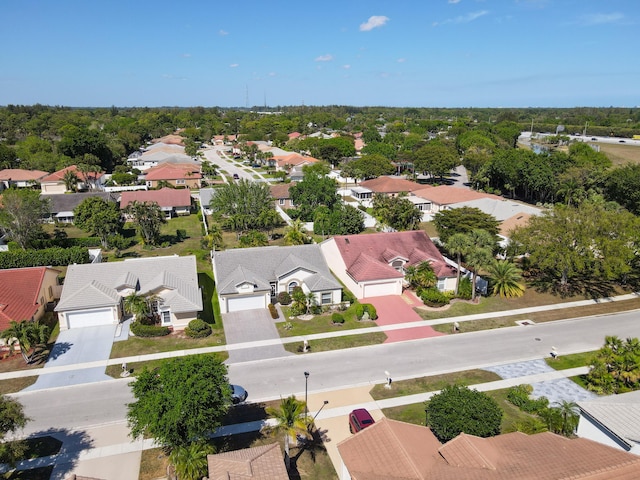 birds eye view of property with a residential view