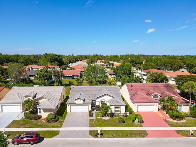 drone / aerial view with a residential view